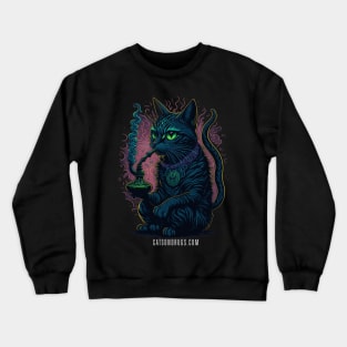 Techno Shirt - Techno Cat - Catsondrugs.com - rave, edm, festival, techno, trippy, music, 90s rave, psychedelic, party, trance, rave music, rave krispies, rave flyer Crewneck Sweatshirt